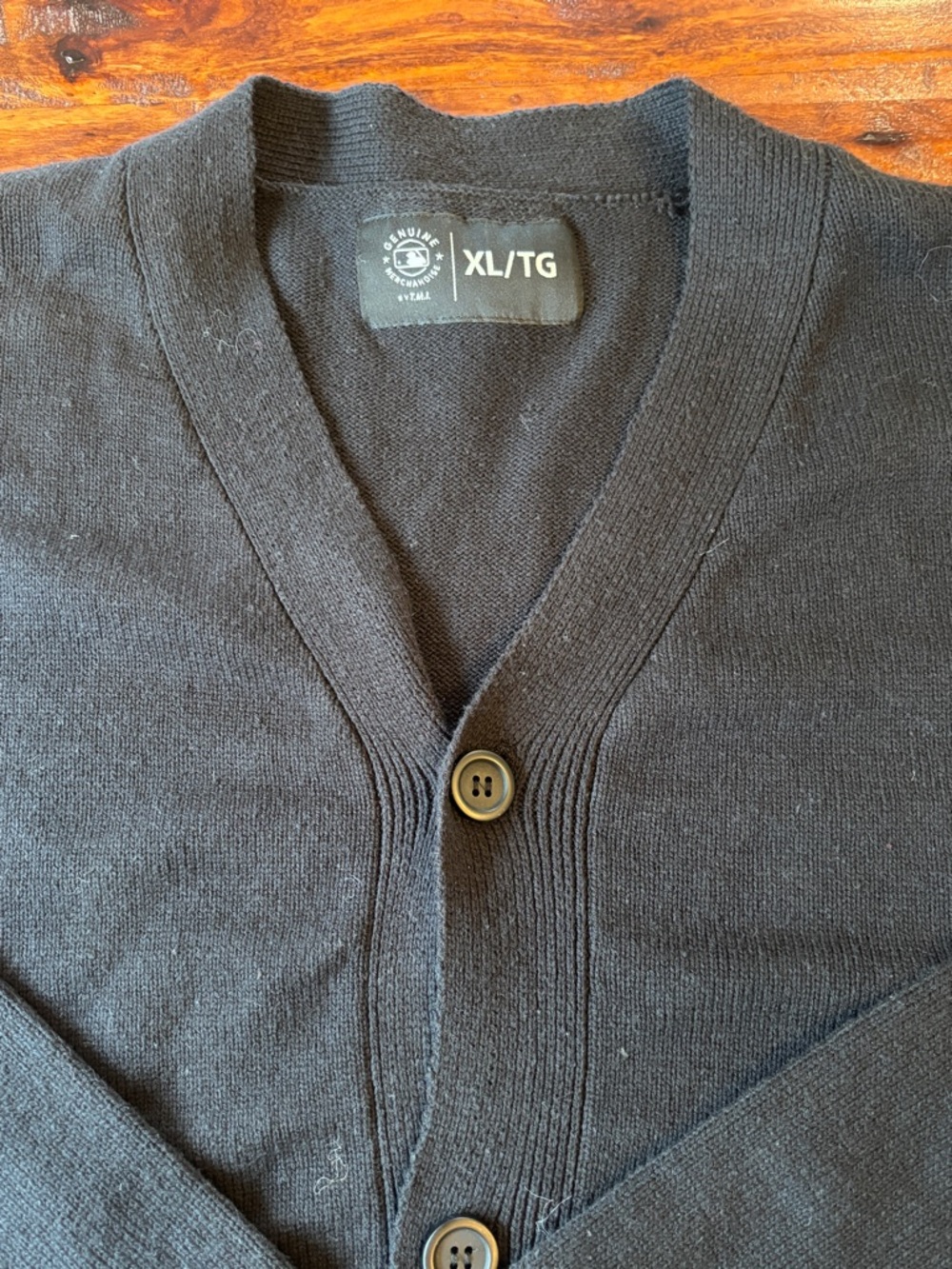 NY Yankees Knit Cardigan Black Varsity Style Button Sweater XL